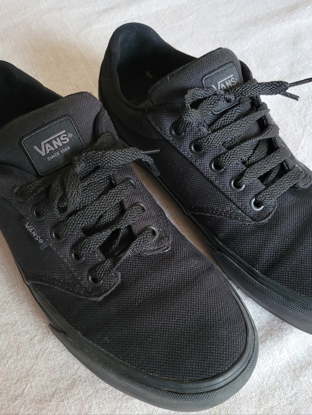 Vans Men's Black Low Top Canvas Sneakers